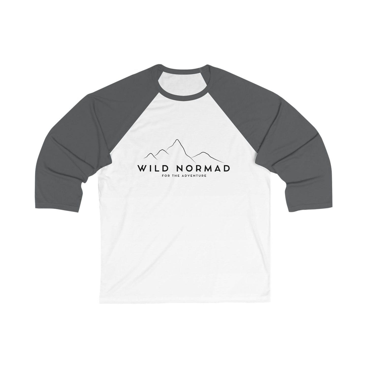 Adventure-Themed Unisex 3/4 Sleeve Baseball Tee with Back Wild Normad Graphic