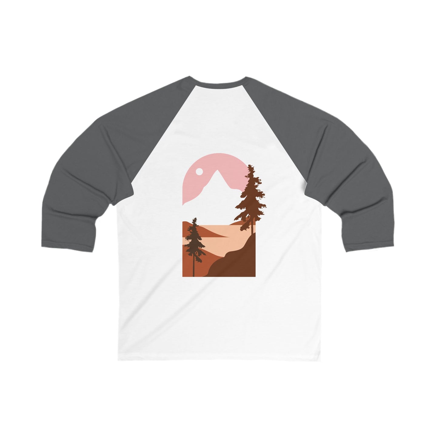 Adventure-Themed Unisex 3/4 Sleeve Baseball Tee with Back Wild Normad Graphic