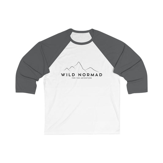 Adventure-Themed Unisex 3/4 Sleeve Baseball Tee with Back Wild Normad Graphic